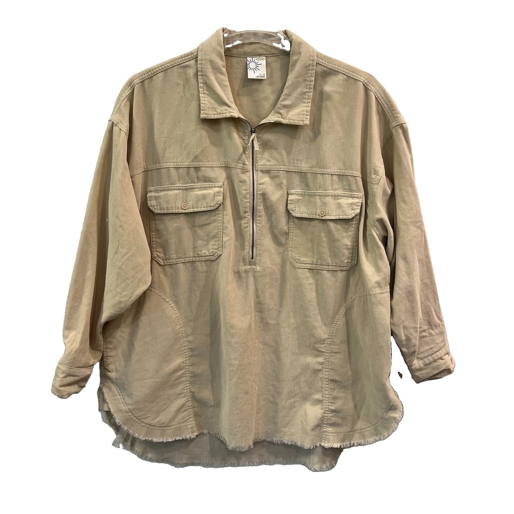 Aerie Offline Women's Corduroy Oversized Quarter Zip Pullover Shacket Size XL
